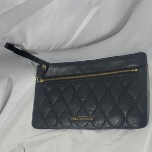 Vera Bradley Black Quilted Leather Wristlet